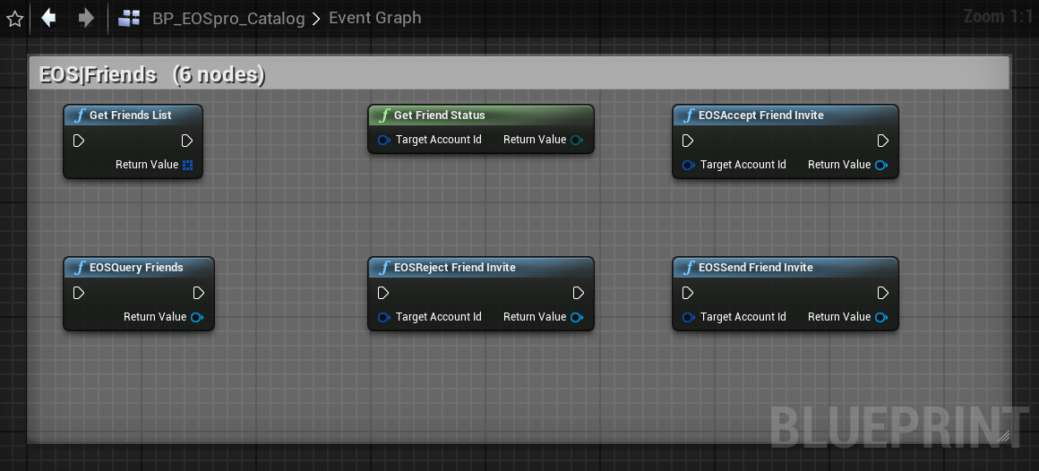 EOSpro Friends Blueprint nodes